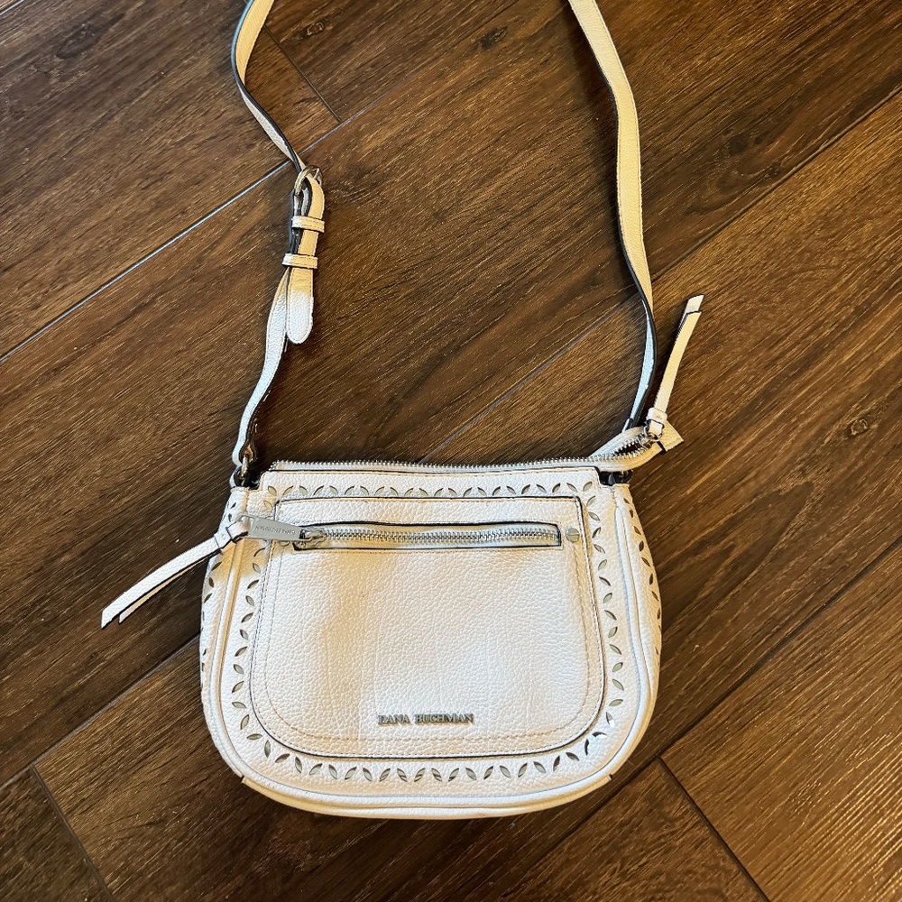 Dana Buchman White Leather Crossbody Purse